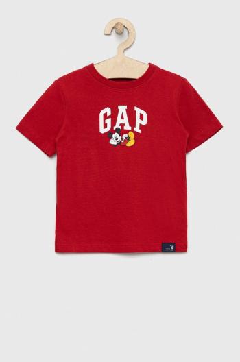 Dětské bavlněné tričko GAP X Disney červená barva, s potiskem