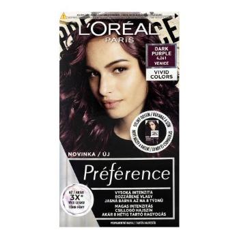 L'Oréal Paris Préférence Vivid Colors 60 ml barva na vlasy pro ženy 4,261 Dark Purple na barvené vlasy; na všechny typy vlasů