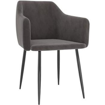 Jídelní židle 2 ks tmavě šedé samet (323126)
