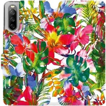 Flip pouzdro na mobil Sony Xperia 10 III - MG07S Pestrobarevné květy a listy (5903516728084)
