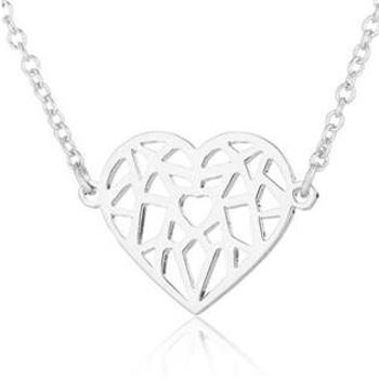 Šperky4U Náhrdelník srdce - BX3025-ST