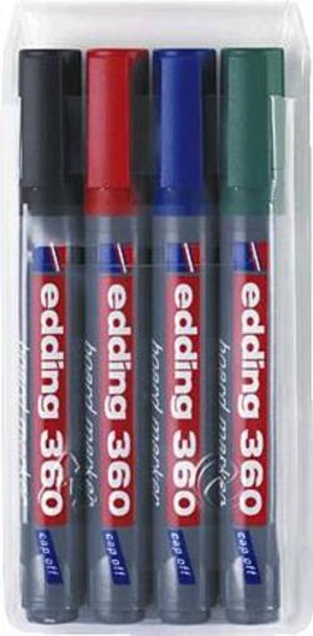 Edding 4-360-4 edding 360 whiteboard marker popisovač na bílé tabule černá, modrá, červená, zelená 4 ks/bal.