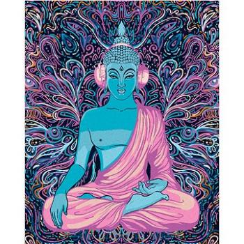 Diamondi - Diamantové malování - FIALOVÝ BUDDHA, 40x50 cm, bez rámu a bez vypnutí plátna (603929A)