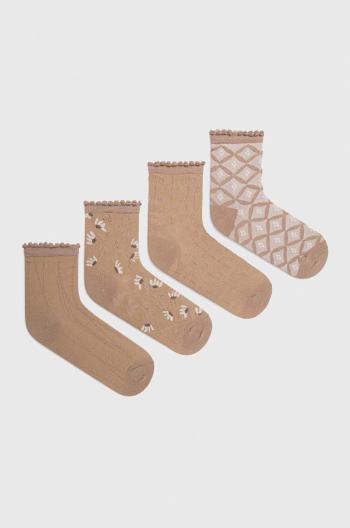 Ponožky Answear Lab 4-pack dámské, béžová barva