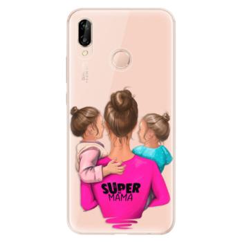 Odolné silikonové pouzdro iSaprio - Super Mama - Two Girls - Huawei P20 Lite