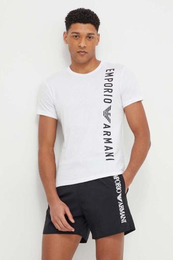 Bavlněné tričko Emporio Armani Underwear bílá barva, s potiskem, 211818 4R479