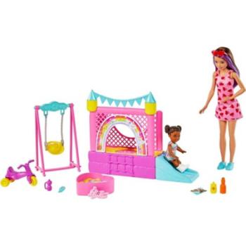 Barbie chůva se skákacím hradem