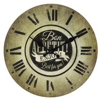 Nástěnné hodiny s římskými číslicemi Bon Appetit – Ø 30*3 cm / 1*AA 6KL0603