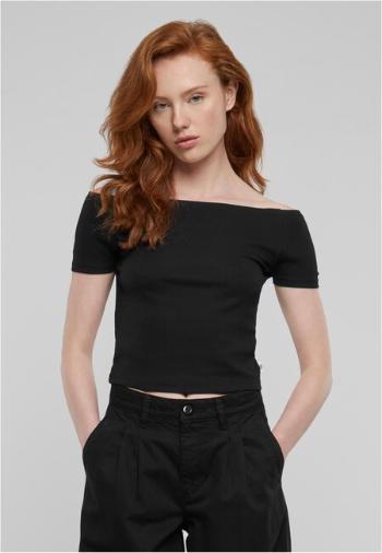 Urban Classics Ladies Organic Off Shoulder Rib Tee black - 3XL