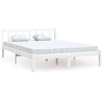 Rám postele bílý masivní borové dřevo 140 × 190 cm, 810063 (810063)