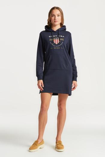 ŠATY GANT D1. BANNER SHIELD HOODIE DRESS modrá L