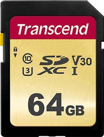 Paměťová karta SDXC, 64 GB, Transcend Premium 500S TS64GSDC500S, Class 10, UHS-I, UHS-Class 3, v30 Video Speed Class