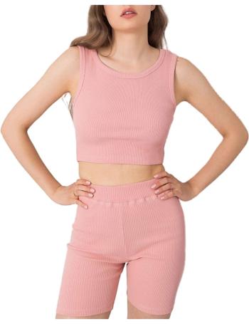 Světle růžový dámský crop top vel. XL