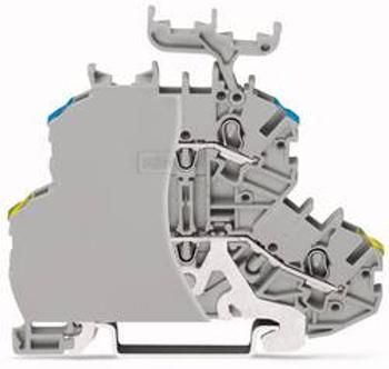 Dvojitá průchodková svorka WAGO 2000-2227/099-000, osazení: L, pružinová svorka, 4.20 mm, šedá, 50 ks