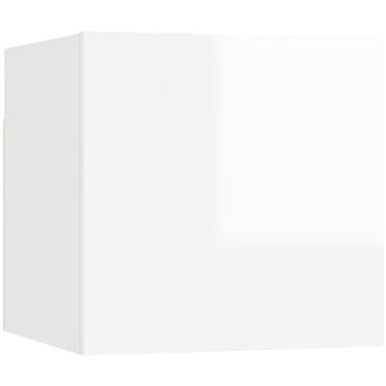 Noční stolek bílý s vysokým leskem 30,5x30x30 cm dřevotříska (3079724)