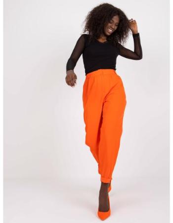 Dámské kalhoty s rovnými nohavicemi RUE PARIS oranžové 