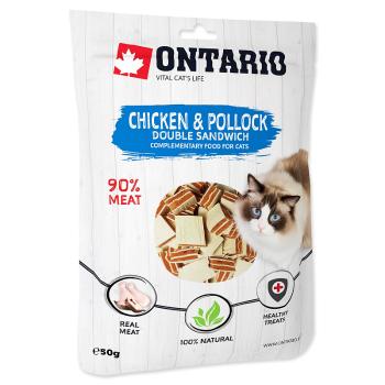 Pochoutka ONTARIO dvojitý sendvič s kuřecím a treskou 50 g
