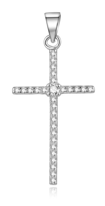 Beneto Stříbrný přívěsek se zirkony Křížek AGH139L