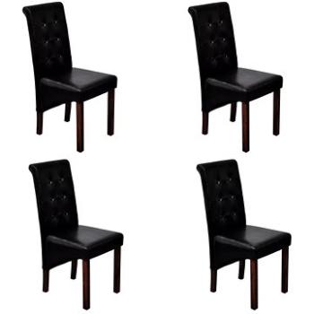 Jídelní židle 4 ks černé umělá kůže (160316)