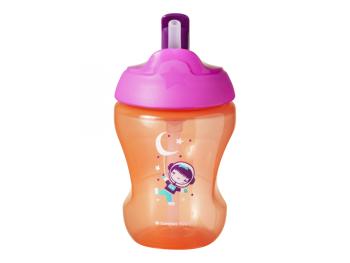 Tommee Tippee Straw Cup 7m+ netekoucí hrnek s brčkem 230 ml Pink