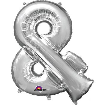 Amscan Mini fóliový balónek symbol & 33 cm stříbrný