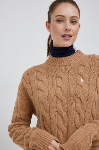 Vlněný svetr Polo Ralph Lauren dámský, béžová barva,
