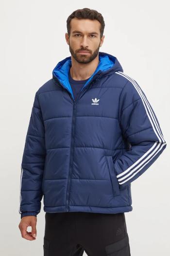 Oboustranná bunda adidas Originals Adicolor Reversible Jacket pánská, tmavomodrá barva, zimní, JD9073