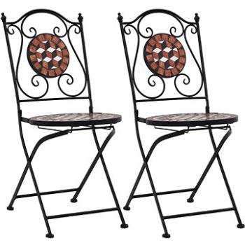 Mozaikové bistro židle 2 ks hnědé keramika 46714 (46714)