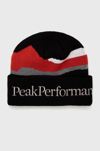 Vlněná čepice Peak Performance černá barva, vlněná
