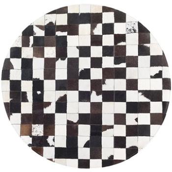 Černobílý patchwork koberec z hovězí kůže ? 140 cm BERGAMA, 57757 (beliani_57757)
