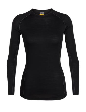 dámské merino triko dlouhý rukáv ICEBREAKER Wmns 150 Zone LS Crewe, Black velikost: M