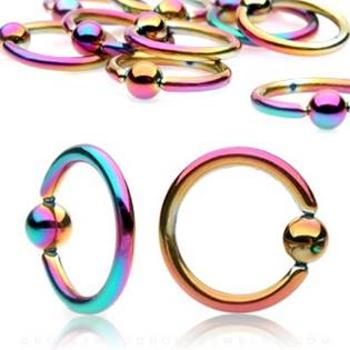 Šperky4U Piercing - kruh - duhový - K01014-1208