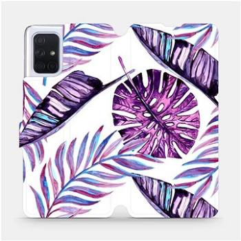 Flipové pouzdro na mobil Samsung Galaxy A71 - MG12S Velké fialové listy (5903516147847)