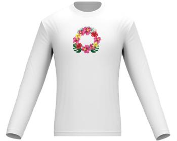 Pánské tričko dlouhý rukáv Rámeček - tropické květiny