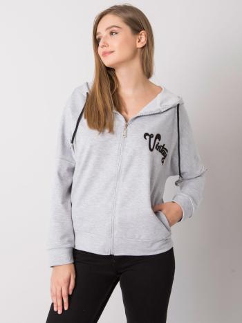 SVĚTLE ŠEDÁ MIKINA NA ZIP -FA-BL-7239.23X-GREY Velikost: ONE SIZE