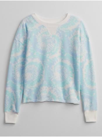 Modrá holčičí dětská mikina print pullover sweatshirt GAP