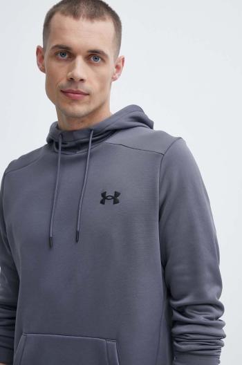 Tepláková mikina Under Armour šedá barva, s kapucí, 1373353