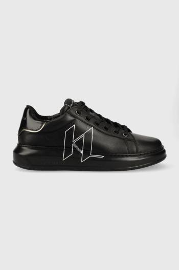 Kožené sneakers boty Karl Lagerfeld KL52511 KAPRI MENS černá barva