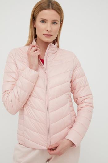 Péřová bunda 4F dámská, růžová barva, přechodná