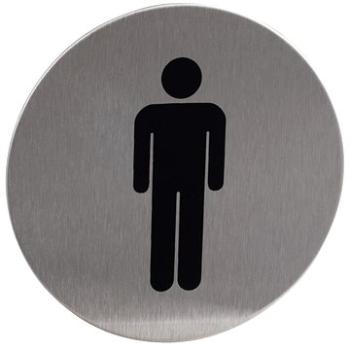 Znak rozlišovací "WC-muži", O 75 mm, samolepící, nerez (148312)