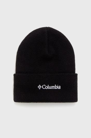 Dětska čepice Columbia černá barva, z husté pleteniny