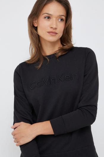 Mikina Calvin Klein dámská, černá barva, s aplikací