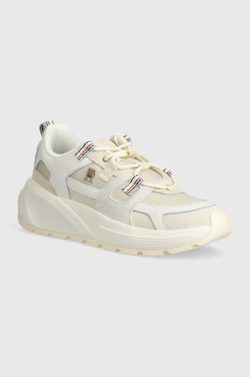 Sneakers boty Tommy Hilfiger FASHION CHUNKY RUNNER STRIPES béžová barva, FW0FW07674