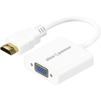 AlzaPower HDMI (M) to VGA (F) with 3.5mm Jack adapter bílá (APW-ADHDVG02W)