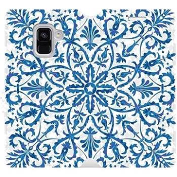 Flipové pouzdro na mobil Samsung Galaxy A8 2018 - ME01P Modré květinové vzorce (5903226203550)