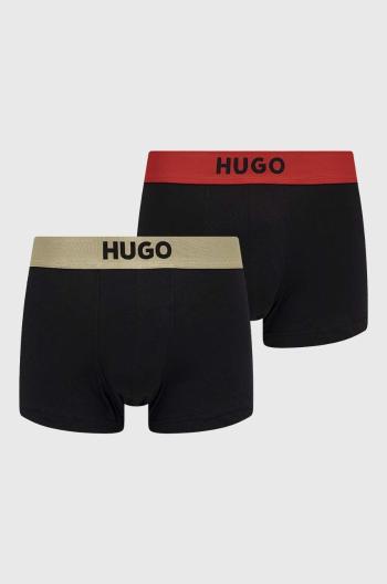 Boxerky HUGO 2-pack pánské, černá barva