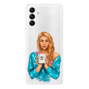 Odolné silikonové pouzdro iSaprio - Coffe Now - Redhead - Samsung Galaxy A04s