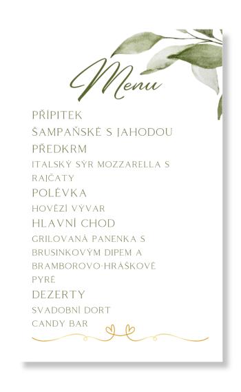 Menu - Green & Gold Zvolte množství: od 31 ks do 60 ks