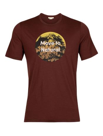 pánské triko krátký rukáv ICEBREAKER Mens Tech Lite II SS Tee Natural Alps, Espresso velikost: XL