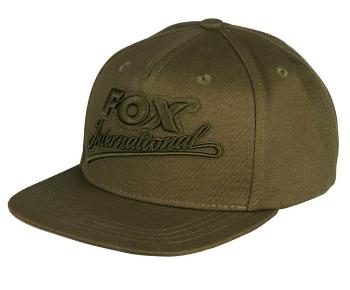 Fox kšiltovka khaki flat peak college snapback